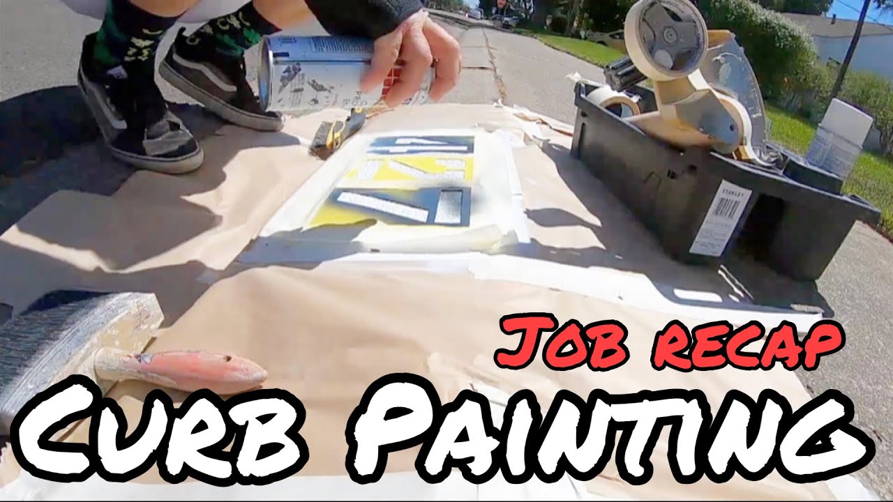 DIY: Home address curb painting with a logo - How to curb paint