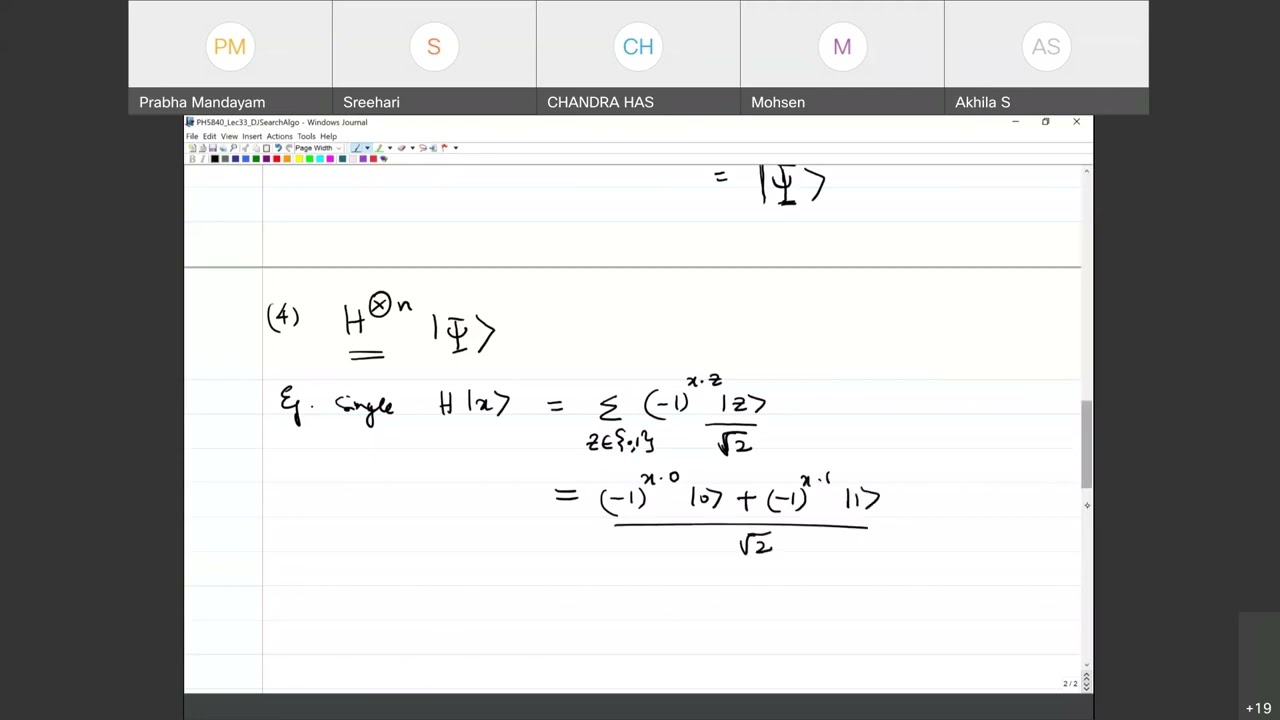 Quantum Computation and Quantum Information: Lecture 33 (Deutsch-Jozsa, Quantum search)