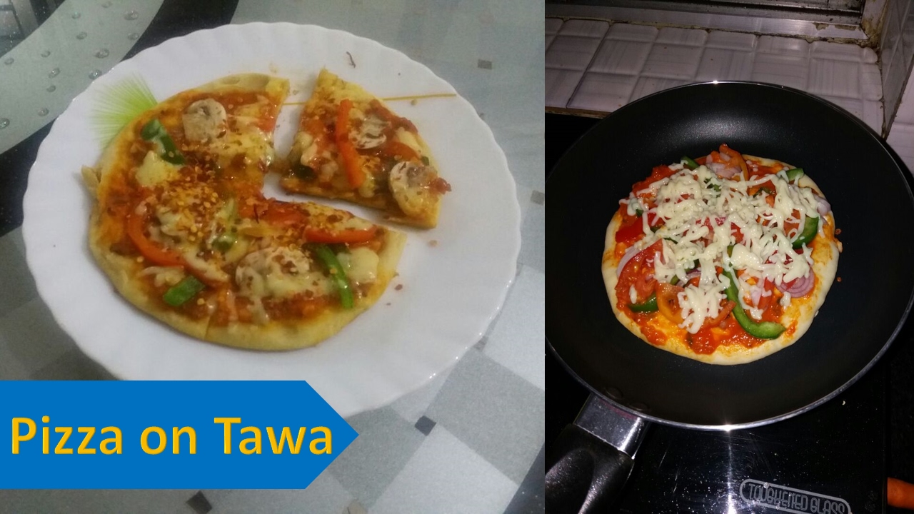 Pizza Recipe in Hindi.How to make Pizza without oven 