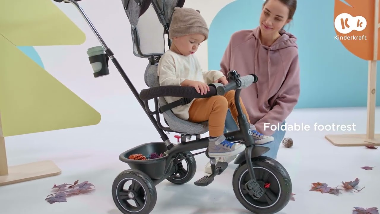 Tricycle pour enfants 5 en 1 KINDERKRAFT - Freeway - Gris - Siège