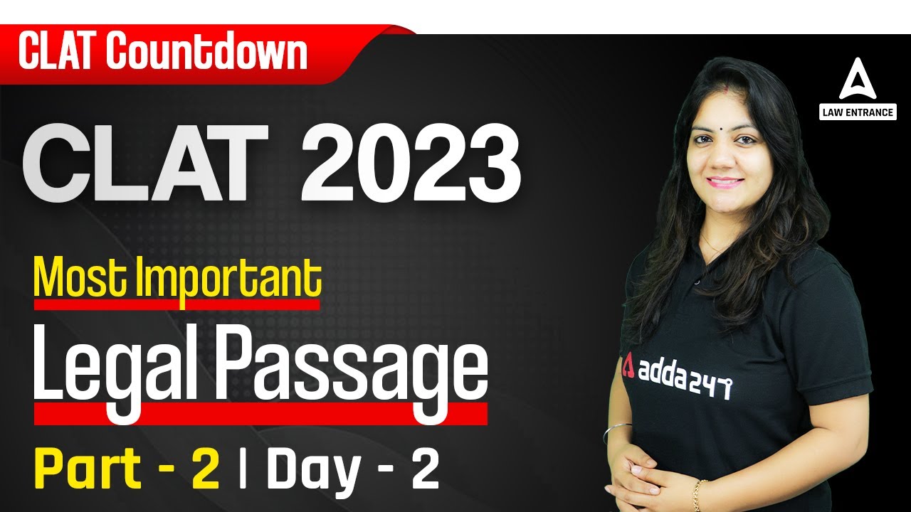 CLAT 2023 | CLAT Countdown | Most Important Legal Passage | Day - 2 ...