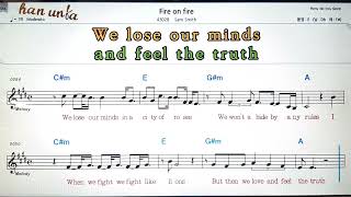 Fire on Fire/Sam smithKaraoke*Sheet Music*Chord*MR노래 반주*기타 코드 악보*가라오케