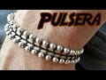 Como Hacer Preciosa Pulsera Unisex Tejida Con Cuentas Plateadas