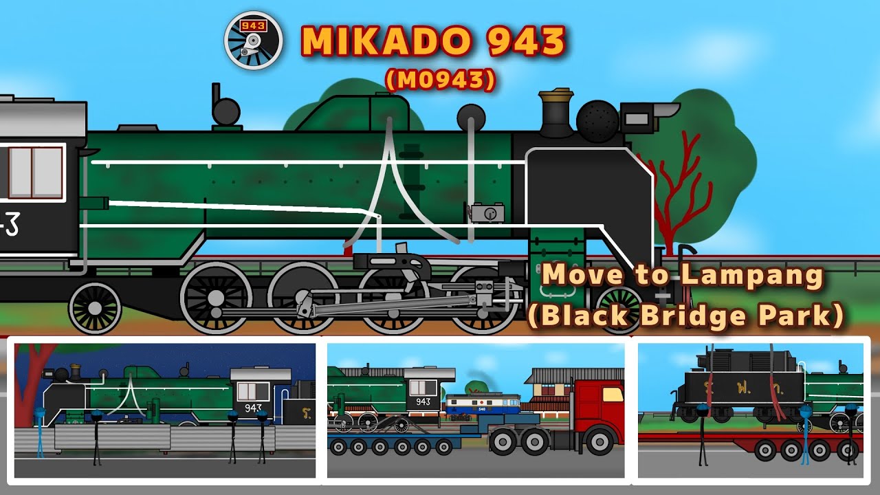 รถจักรไอน้ำไทย Galaxy express 901: Mikado 943(M0943) ย้ายไปที่ลำปาง (สวนสาธารณะสะพานดำ)