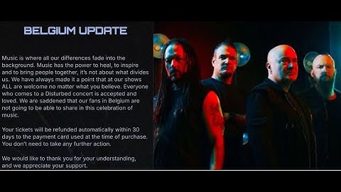 Disturbed post statement on Belgium show being cancelled due to security concerns over Draiman