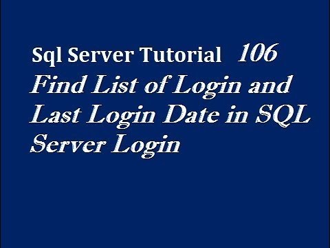 Find List of Login and Last Login Date in SQL Server Login