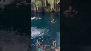 Amazing #cenotes #cancun #mexico #deepbluewater #swimming #vacation #bucketlist #shortsvideo