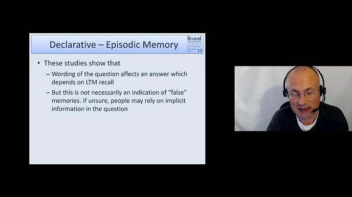 Cognitive Psychology - Lecture 05 - Long Term Memory (LTM) - Part 3 (Episodic & Prospective Memory)