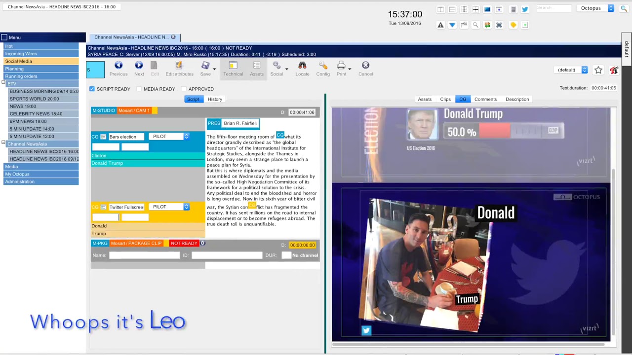 Octopus Newsroom Quick CG Preview
