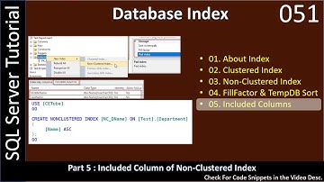 Index | Part 5 - Index with Included Column | SSMS TSQL Tutorial #51