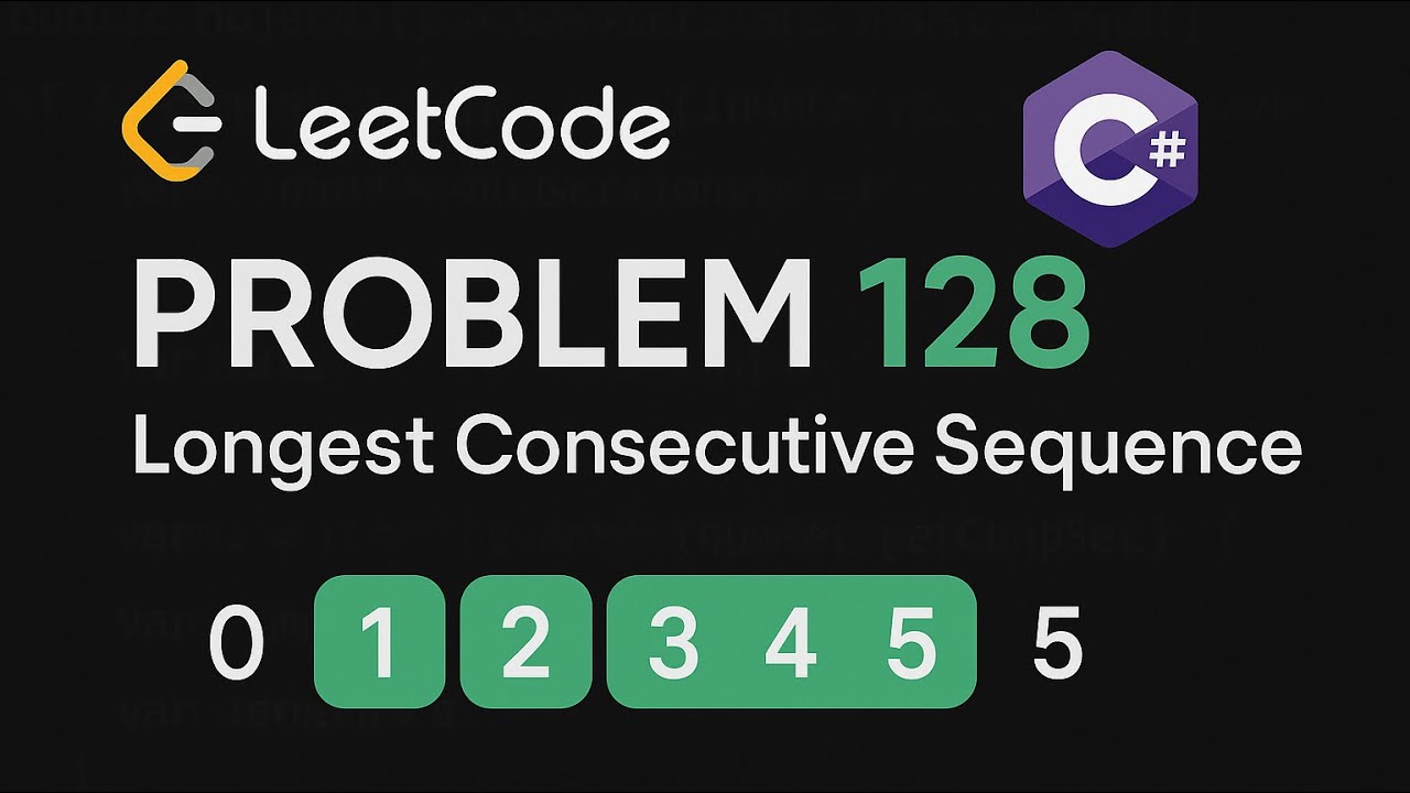 LeetCode 128: Longest Consecutive Sequence | C# Solution | HashSet ...