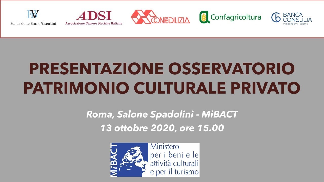 Presentazione dell’Osservatorio del Patrimonio Culturale Privato
