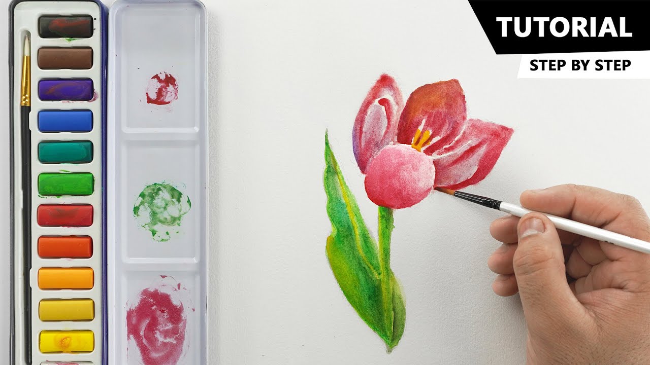 EASY Watercolor Flower Painting for BEGINNERS - YouTube