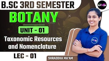 B.Sc 3rd Semester Botany | 3rd Semester Botany Unit-1st Taxonomic Resources And Nomenclature Lec-01