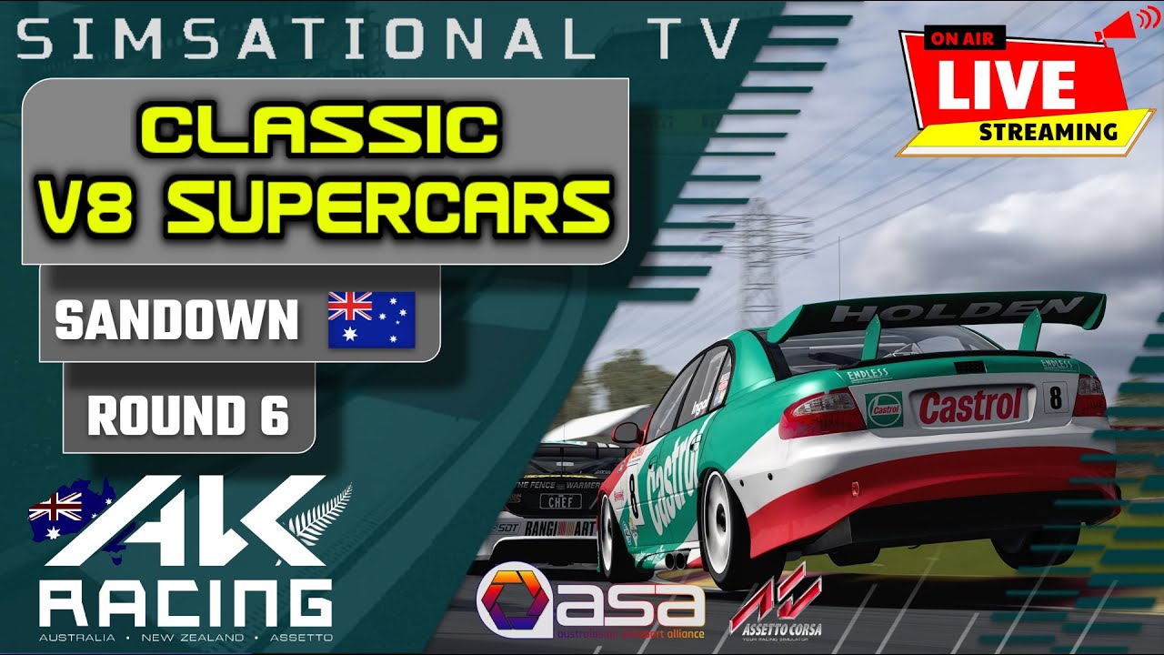 AK RACING - CLASSIC V8 SUPERCARS - R6 - SANDOWN RACEWAY - YouTube