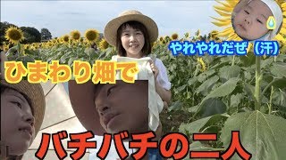 【これがリアル】ひまわり畑でまさかの夫婦喧嘩www