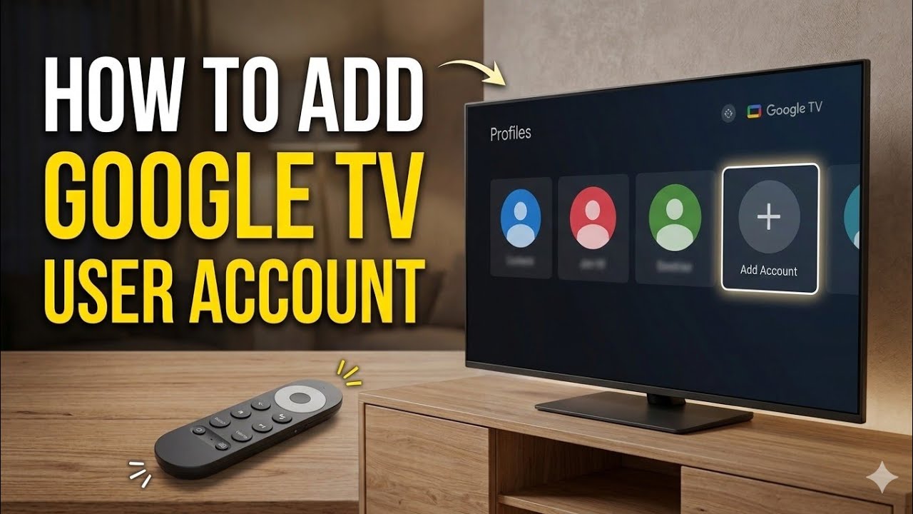 How to Add Google TV User Account on Google TV Android TV OS 14 - YouTube