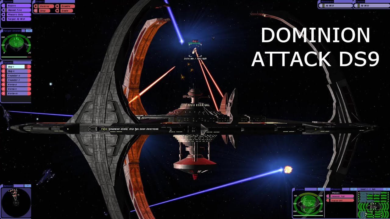 Deep Space Nine VS Dominion Attack Fleet Star Trek Bridge Commander Battle
