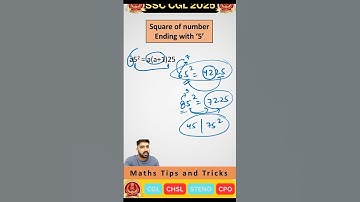 Shortcut trick square of numbers ending with 5 #maths #ssc #mathematicstricks #shortsfeed  #shorts