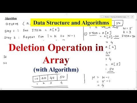Deletion in Array | Algorithm, Example, and Step-by-Step Tracing | Data Structure for Beginners