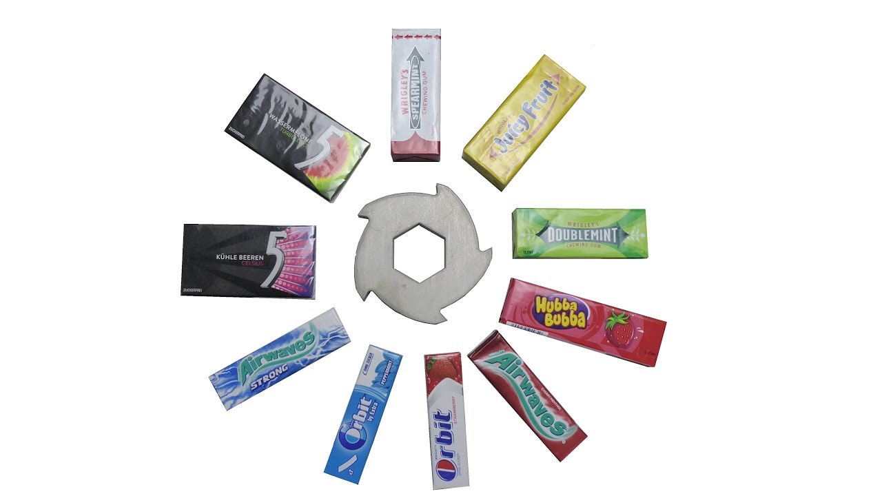 Shredding Chewing Gum, juicy fruit, orbit, 5 gum, hubba bubba... YouTube
