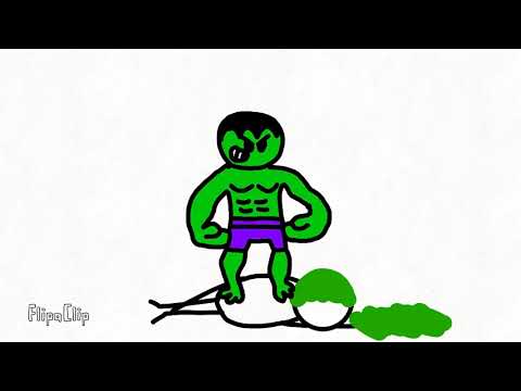 Hulk attacks a guy, pulls his face off, does green poop, gives him a needle and throws him