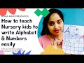 How to teach Nursery Kids to write Alphabet and Numbers Fastly & Easily | Risha Mam Preschool