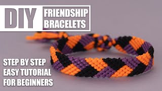 Halloween Chevron Stripe Friendship Bracelets Step by Step Tutorial | Easy Tutorial for Beginner by Aillin 7,189 views 8 months ago 11 minutes, 39 seconds