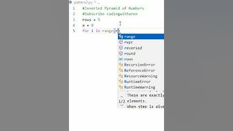 #python Print Inverted Pyramid of Numbers in python #shorts #youtubeshorts #coding #python