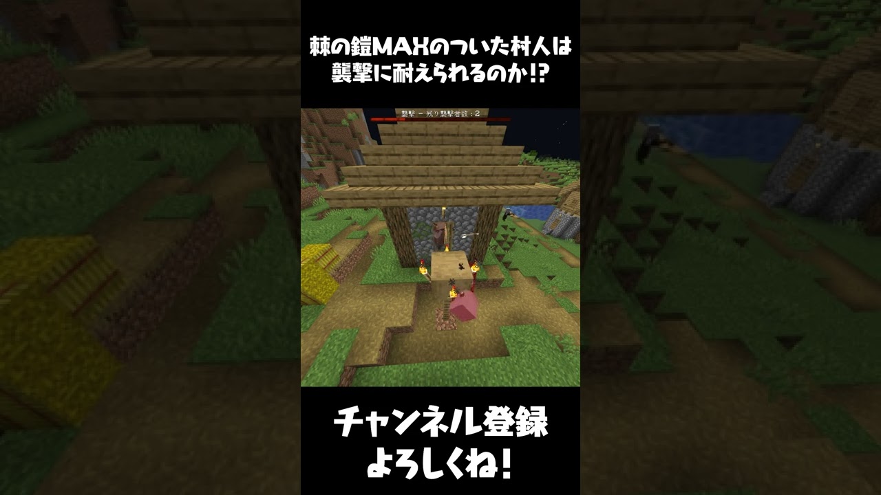 マイクラ 棘の鎧maxの村人なら襲撃に勝てるのか マインクラフト まいくら Shorts Youtube