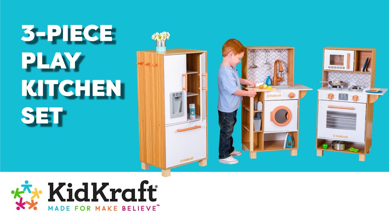 3-Piece Play Kitchen I KidKraft Wooden Play Kitchens - YouTube 3-Piece Play Kitchen I KidKraft Wooden Play Kitchens - YouTube
