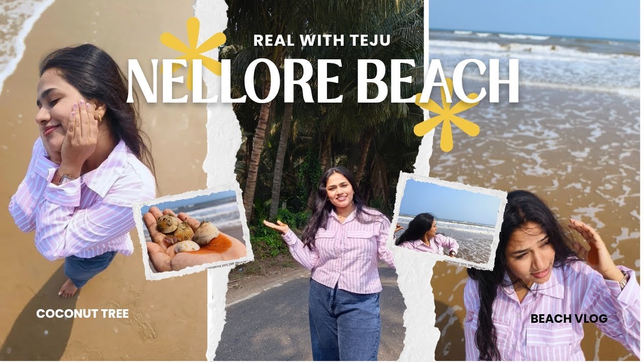🏖️ “Peaceful Beach Day Among Coconut Trees || RealWithTeju”✨