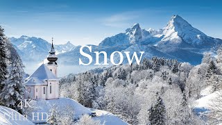 Beautiful Winter Scenes in 4K ❄ ~ Amazing Nature Scenery \& The Best Relax Music ❄