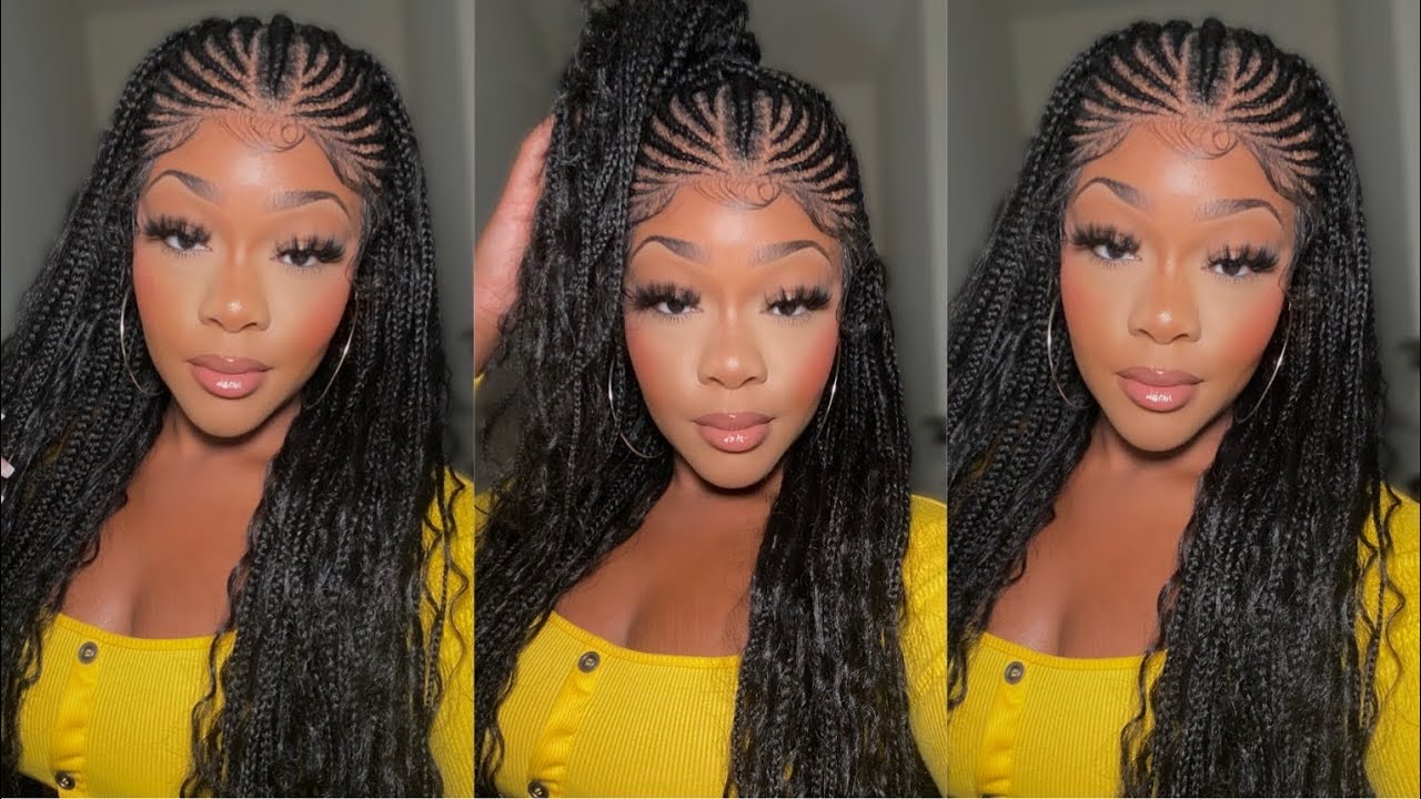 🔥MOST REALISTIC 24” BRAIDED SYNTHETIC LACE FRONT WIG EVER!!*GET BRAIDS IN SECONDS!* FT. Gorgius