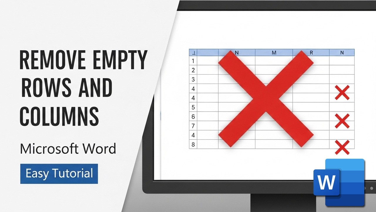 How to remove empty rows and columns from table in word || BACK-SPACE ...