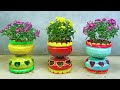 recycle plastic containers to grow flowers, decorate the house