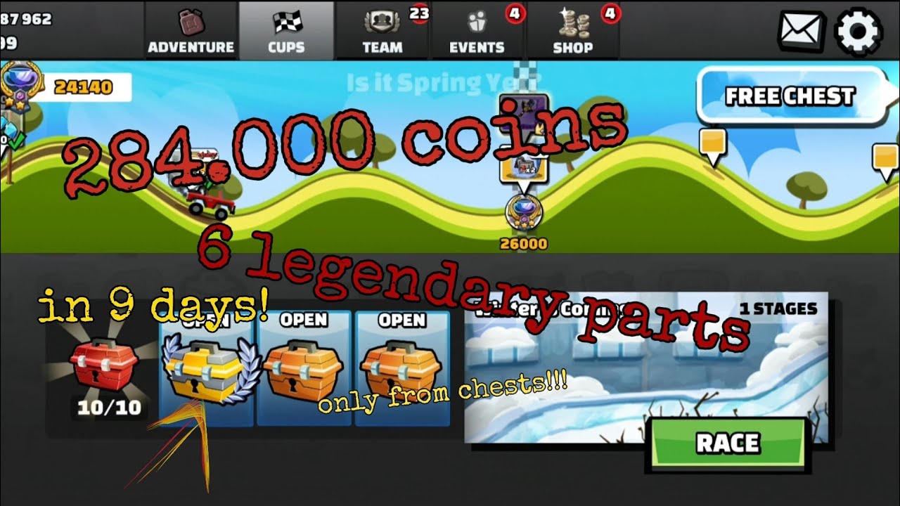 Hill Climb Racing 2 get legendarys from chests chest opening YouTube