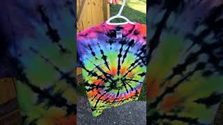 Rainbow Web Spiral Tie-Dye Tee Start To Finish Short