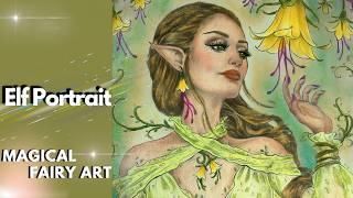 Coloring a Fantasy Elf Portrait - Magical Fairy Art | Colored Pencil Illustration screenshot 2