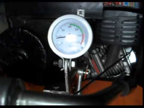 Запуск двигателя мотоблока с установленным термометром