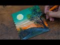 Full Moon Acrylic Painting for Beginners | Neko Artist