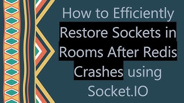 How to Efficiently Restore Sockets in Rooms After Redis Crashes using Socket.IO