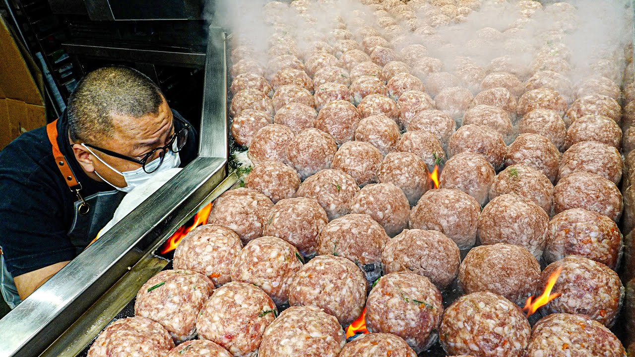 3000 продано каждый день! популярный гамбургер-стейк, ттоккальби - корейская уличная еда