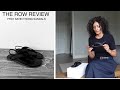 REVIEW - The Row Fray satin thong sandals.  Fit/sizing, price, how to style.