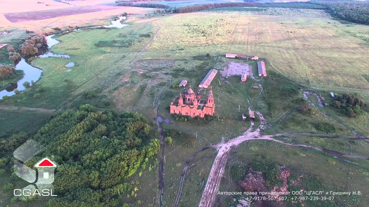 Аэросъемка церкови Троицы Живоначальной (село Танкеевка)