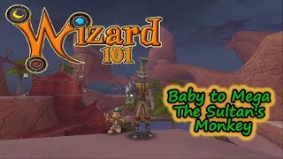 Wizard101 Pet Training Baby to Mega The Sultan's Monkey Part 1 Mirage Raiders Bundle Pet
