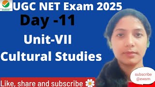 Unit-VII Cultural Studies | English Literature | UGC NET Exam 2025 | Let's Crack 👍🏻