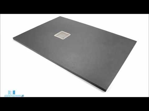 Чорний душовий піддон зі штучного каменю 1200Х800 Roca Terran, видео 4