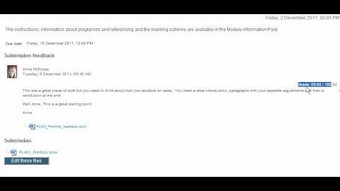 Moodle 2.0 How to access your assignment feedback
