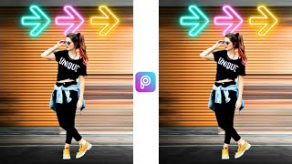 Picsart New Neon Arrow Photo Editing Tutorial | Picsart Photo Editing | Girl Photo Editing screenshot 2